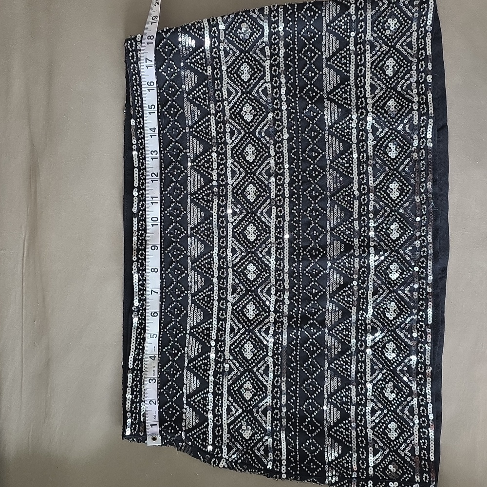 Zara Black Sequin Mini Skirt Resort Wear - Picture 8 of 8